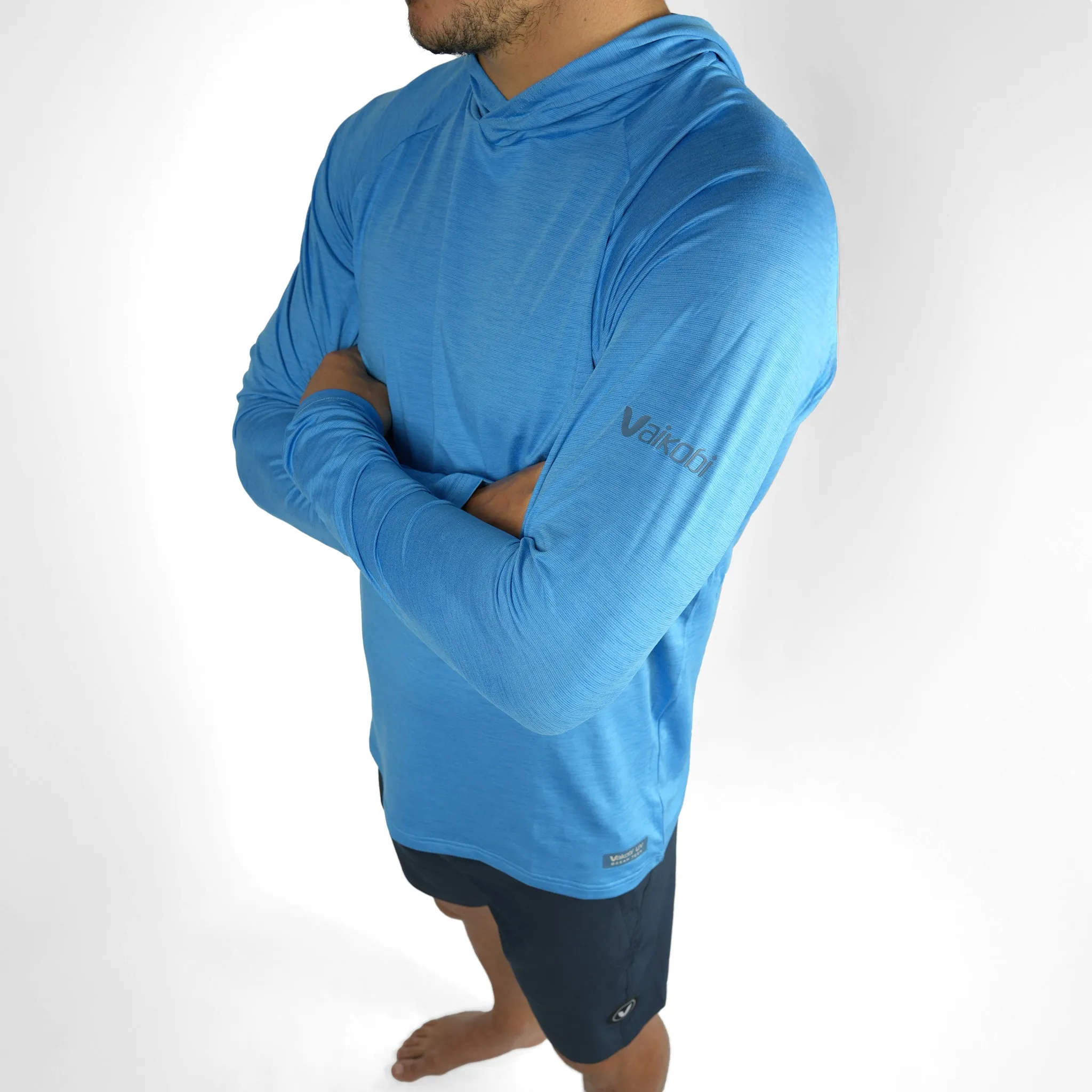 UV Ocean Tech L/S Hooded Top - Cyan
