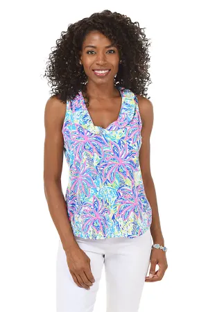 Vibrant Palms UPF50  Ruffle Sleeveless Top
