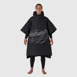 VOITED Outdoor Poncho for Surfing, Camping, Vanlife, Sailing & Wild Swimming - Apex Black