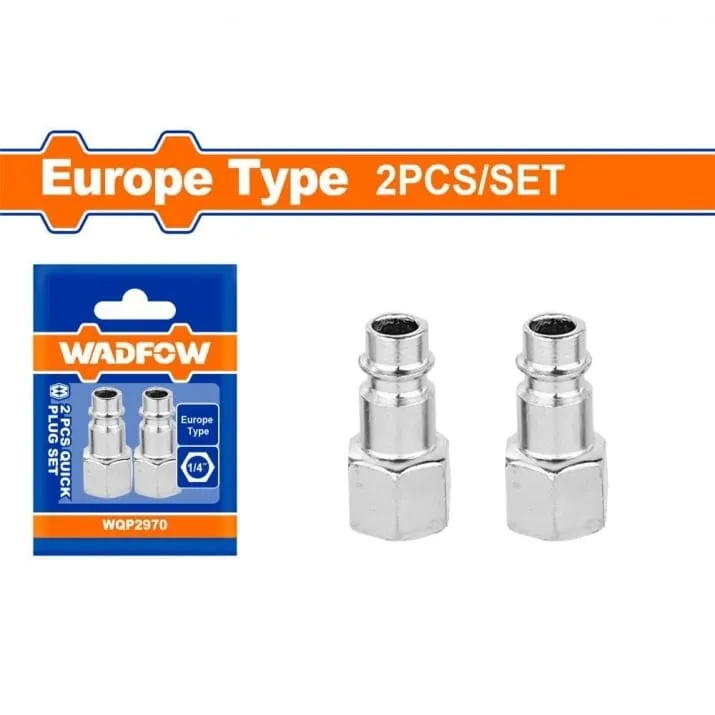 Wadfow 2Pcs Male Thread 1/4" Quick Plug Set - WQP2950