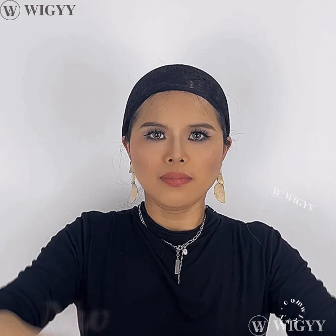 Wigyy Bob Hat Wig 9.5 Inch Straight Short Synthetic Bobo wigs Hat with hair Natural balck French Wool Artist Attached