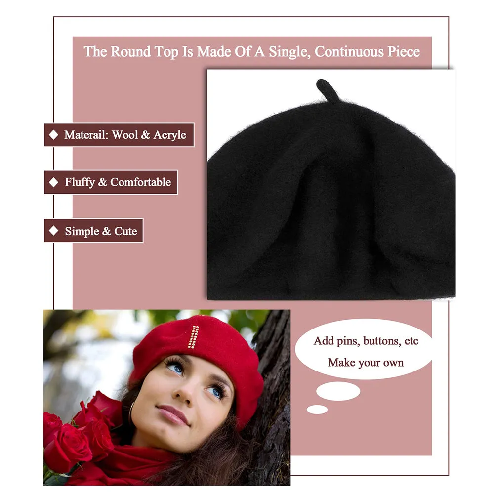 Wigyy Bob Hat Wig 9.5 Inch Straight Short Synthetic Bobo wigs Hat with hair Natural balck French Wool Artist Attached