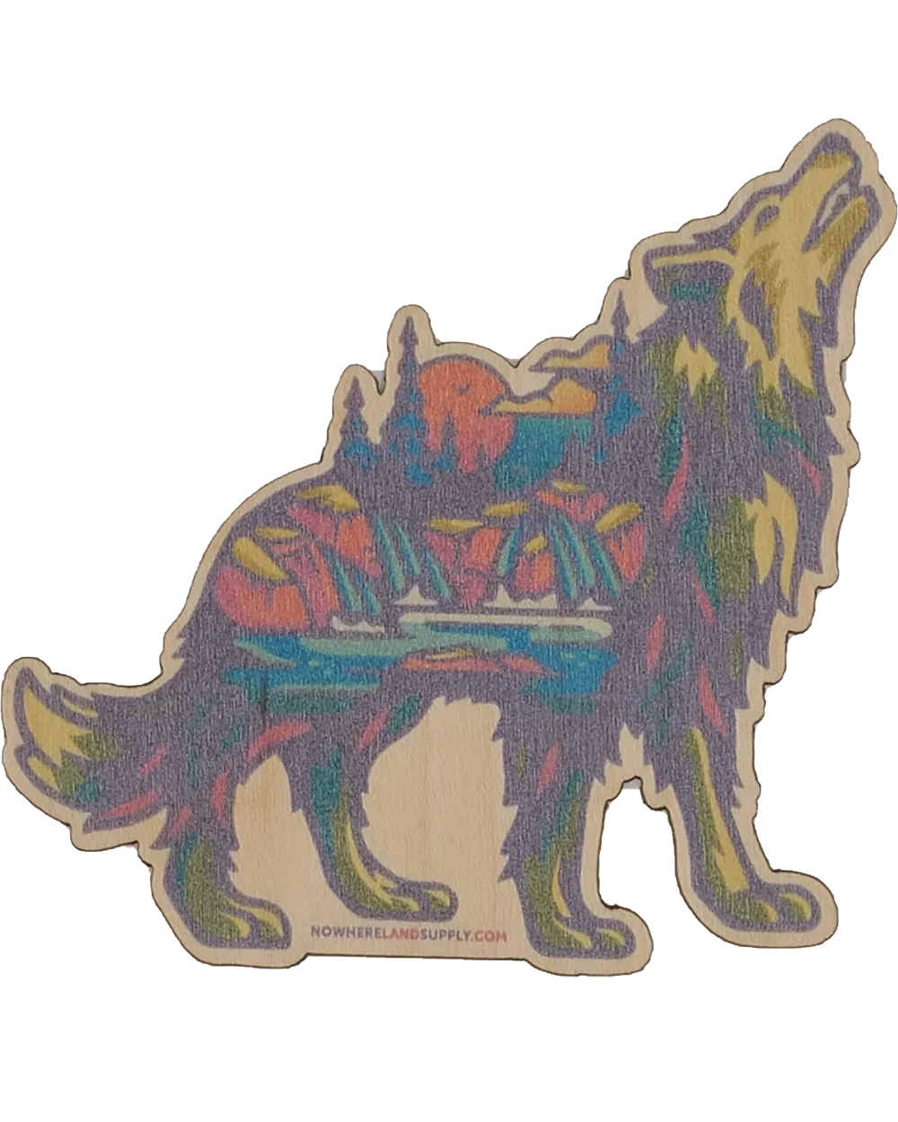 Wolf Wood Sticker - Dust City