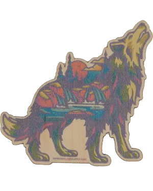 Wolf Wood Sticker - Dust City