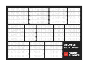 WOLF/CUB PACK CAMPSITE ORGANIZING LABELS - BY FRONT RUNNER