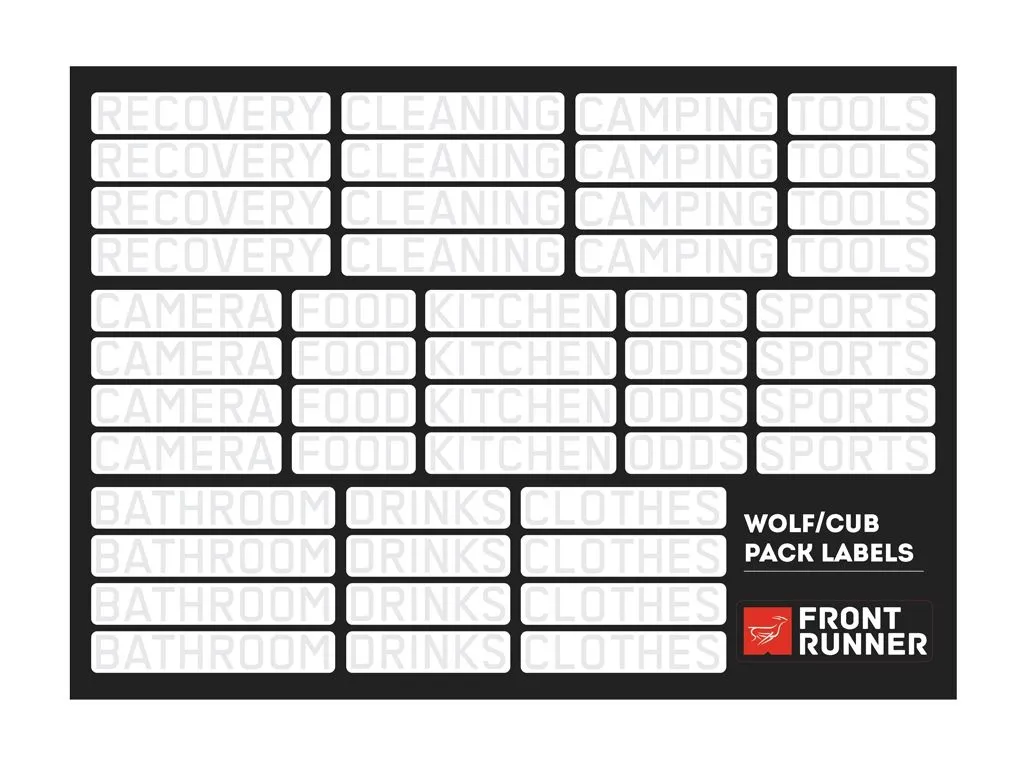 WOLF/CUB PACK CAMPSITE ORGANIZING LABELS - BY FRONT RUNNER