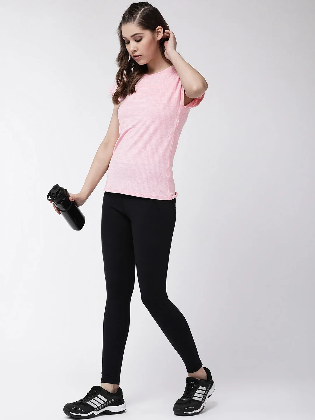Women's Self Stripes Gym Top