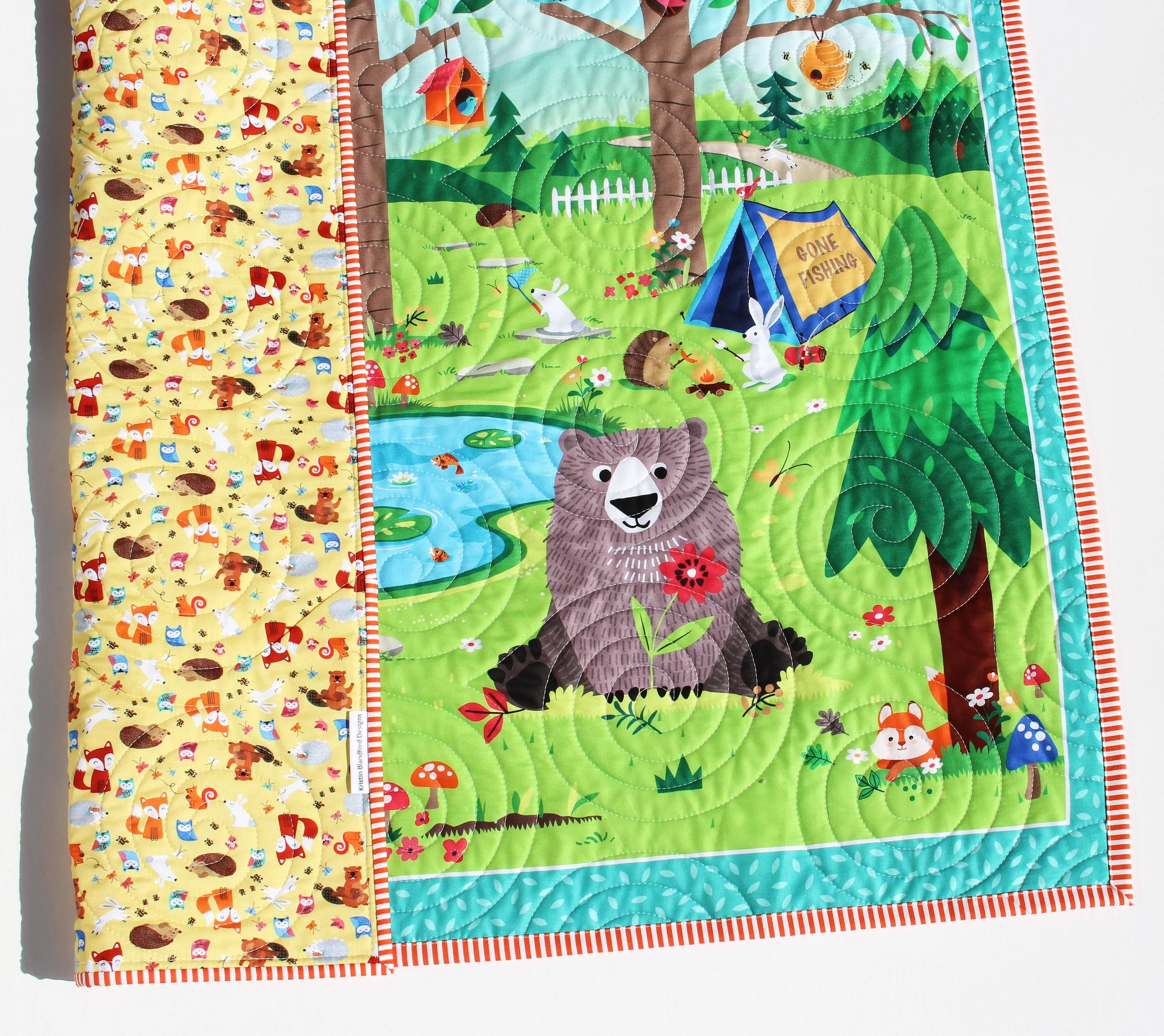 Woodland Quilt Kit, Forest Animals Panel, Camping Nursery Crib Sewing Blanket Bear Quilting DIY Project Simple Quick Easy Woods Outdoor