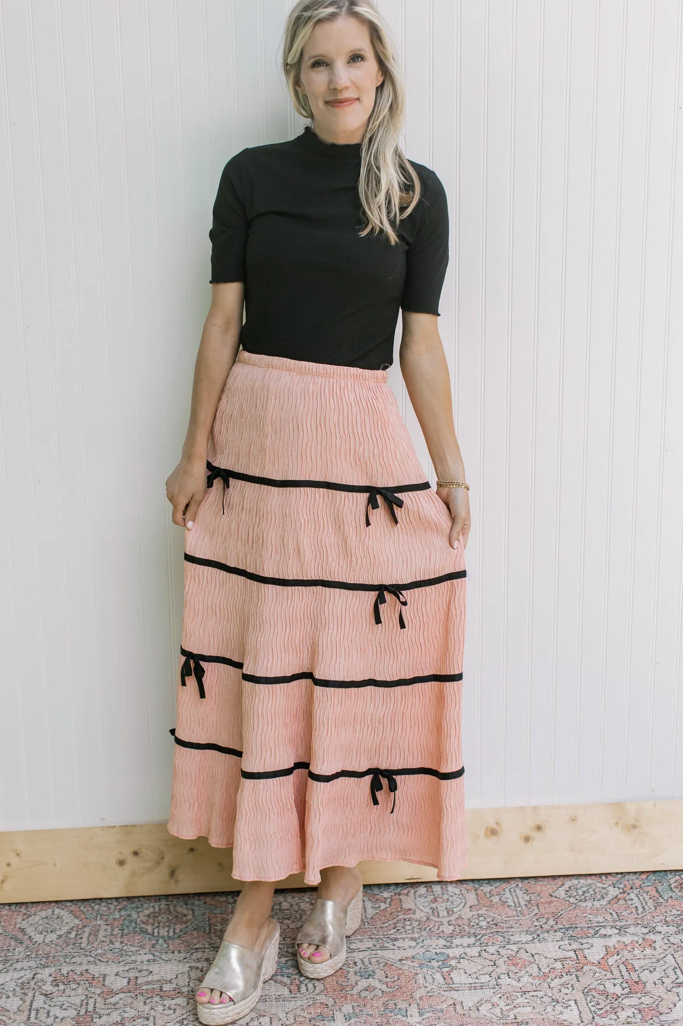XZ Black Ruffle Edge Top