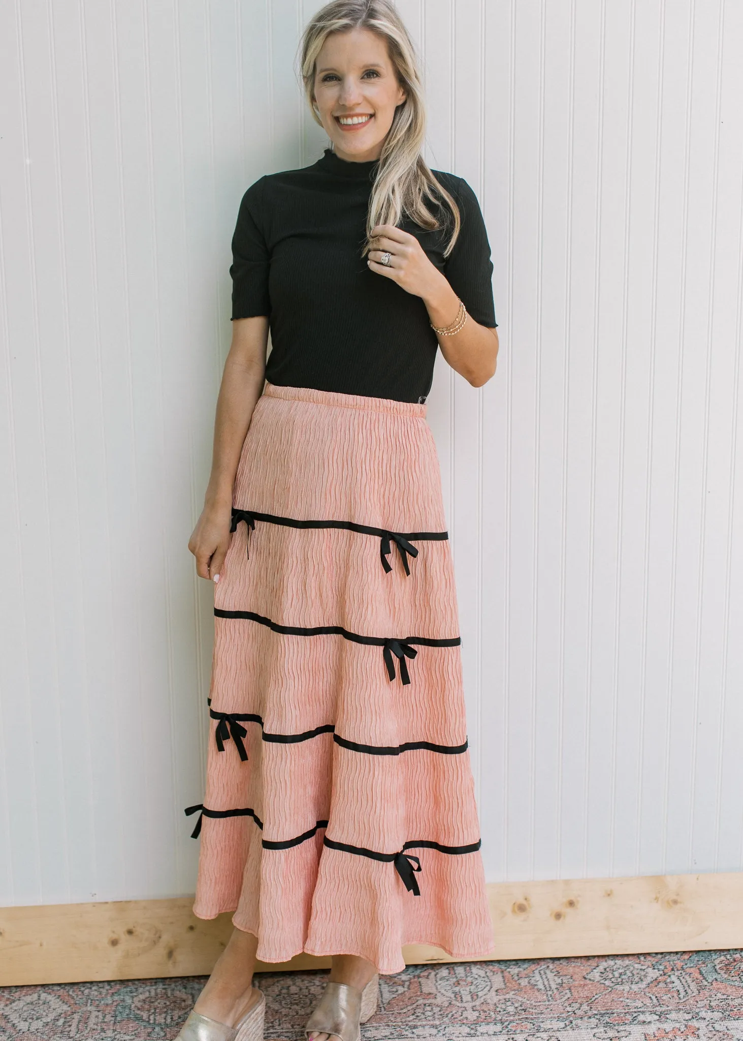 XZ Black Ruffle Edge Top