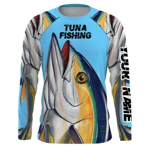 Yellowfin Tuna Custom name Long Sleeve tournament Fishing jerseys TTS0547