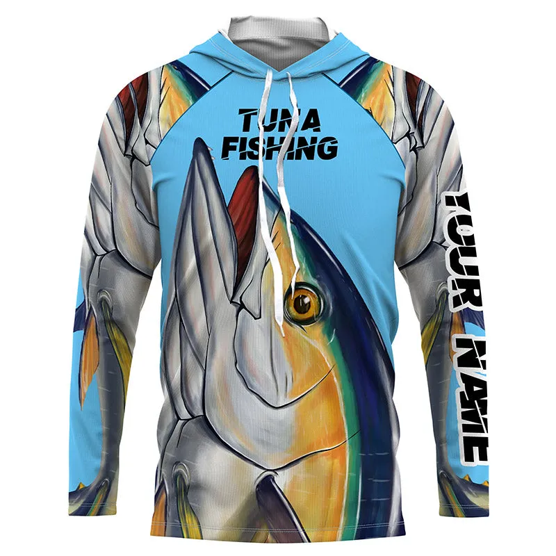 Yellowfin Tuna Custom name Long Sleeve tournament Fishing jerseys TTS0547