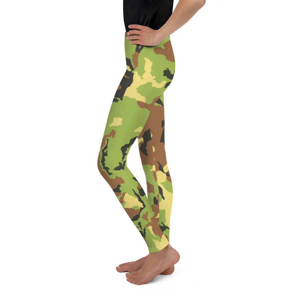 YOUTH GRN CAMO | Classic VINTAGE Design Youth Leggings